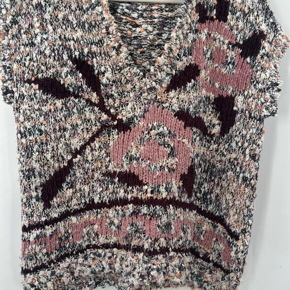 Vintage Duet blush pink rose knit sweater vest - Picture 5 of 5